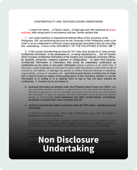 Non Disclosure Undertaking